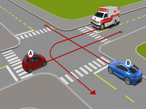 Không tuân thủ quy tắc nhường đường là lỗi thường gặp khi lái xe ô tô