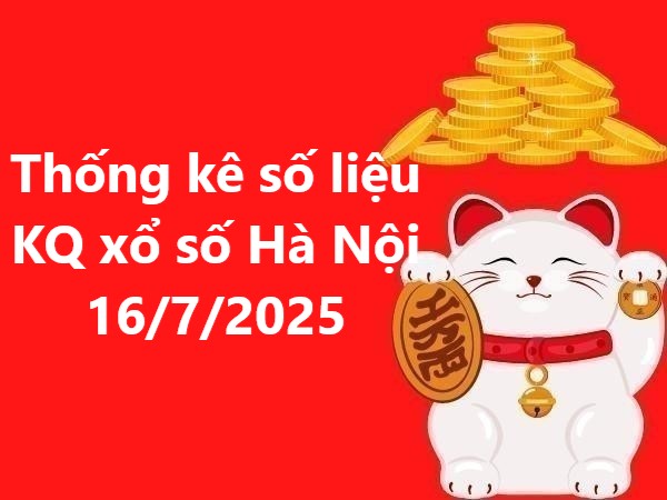Thống kê số liệu KQ xổ số Hà Nội 16/7/2025